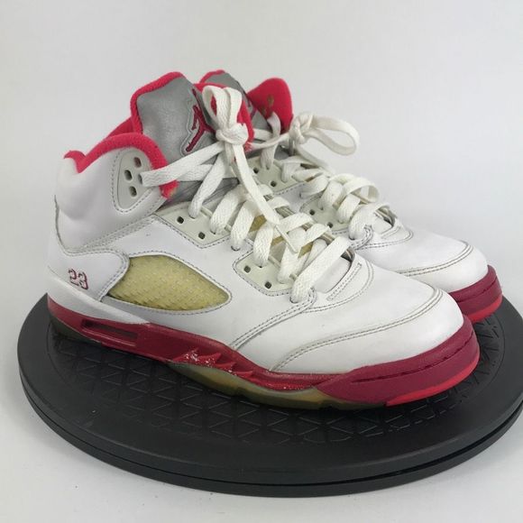 Nike Air Jordan 5 Retro Scarlet Fire Red 440892-101 Women’s Size 6 (4.5Y) - Picture 3 of 12